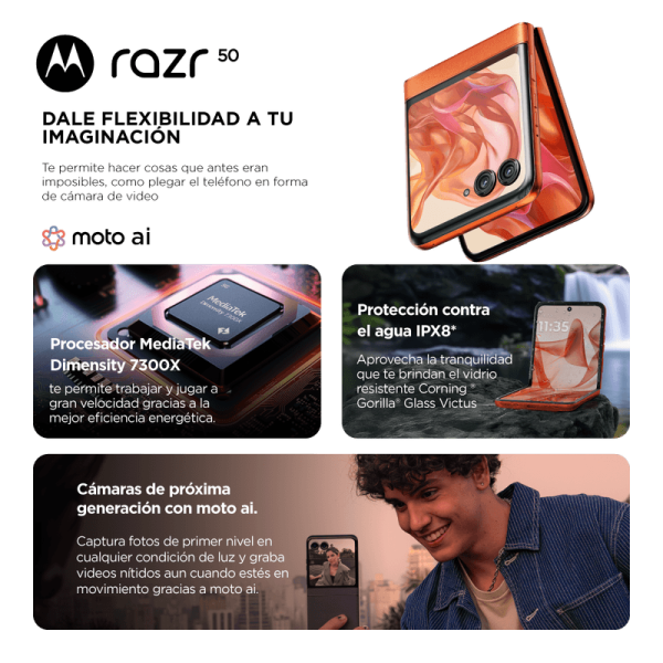 Celular Motorola RAZR 50 , 512GB/12GB + 12GB RAM BOOST, - Imagen 2