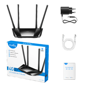 Cudy Router 4G LTE N300 LT400 Negro